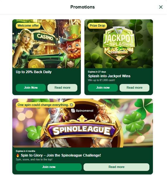 Utforsk kampanjer og vinn jackpot premier på Big Lucky